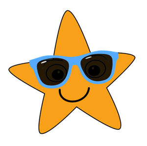 Superstar Club logo- star with glasses 